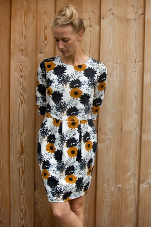 Jersey - Johanna - Blüten - weiss - ocker